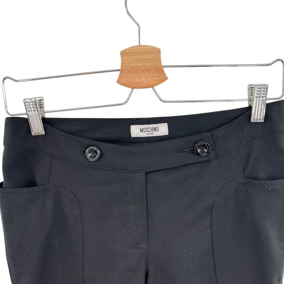 Moschino Jeans‎ Donna Dress Pants Trousers Double Button Waist Black Size US 4 - Picture 3 of 15
